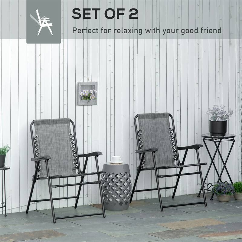 Mesh Fabric Outdoor Folding Chair with Armrest, Foldable and Steel