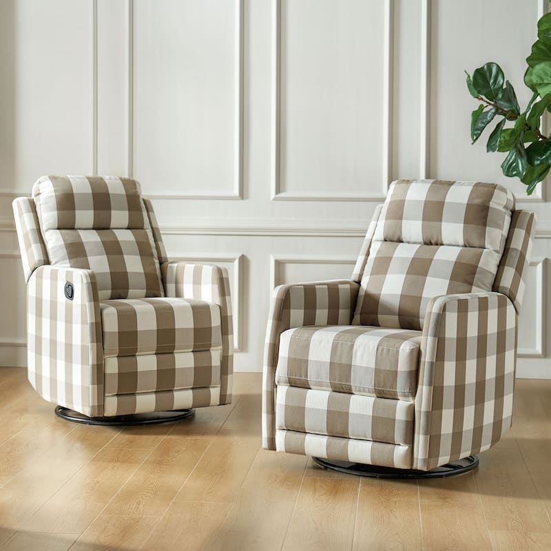 Diana Modern Polyester 360-degree Swivel Rocker Recliner Set of 2 by HULALA HOME - Buffalo