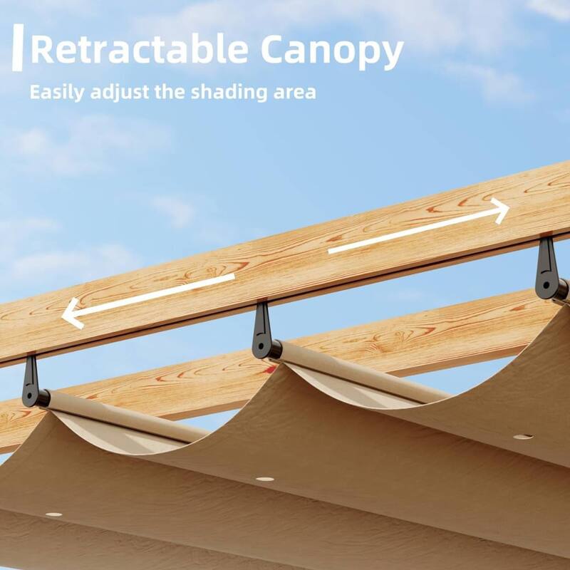 10x13 Ft Patio Outdoor Faux Wood Pergola and Gazebos for Backyard Garden Porch