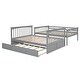 preview thumbnail 69 of 76, Bunkbeds Convertible 2 Beds, Wooden Bunk Bed with Ladder