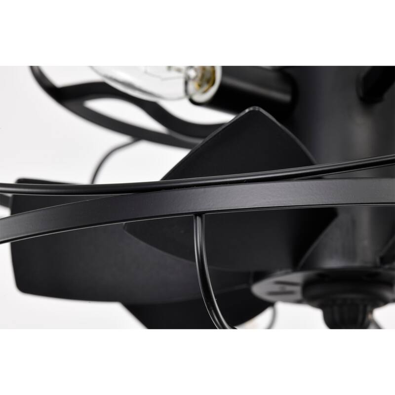 Maeve Black Caged Lighted Ceiling Fan Fandelier 7-Blade Remote Control