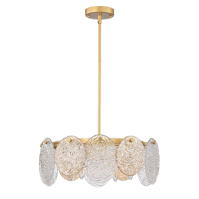 Daim 18 Inch Texed Glass Wheel Chandelier 4 Light - N/A