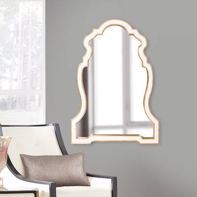 Allan Andrews Cleopatra White Resin Keyhole Wall Mirror - A/N