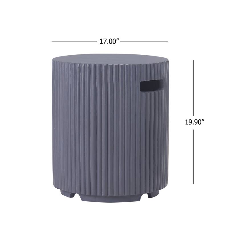 Christopher Knight Home - Lecce 2-Piece Outdoor MgO Fire Pit 50,000 BTU Table Set with Propane Tank Holder