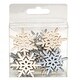 preview thumbnail 5 of 3, White Light Blue Grey Wood Cutout Snowflake Decorations Small Winter Accents for Bowl or Vase Filler 3 Asstd.