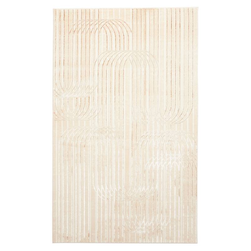 ECARPETGALLERY Machine Made Blythe Beige Area Rug - Beige - 5'0 x 8'0