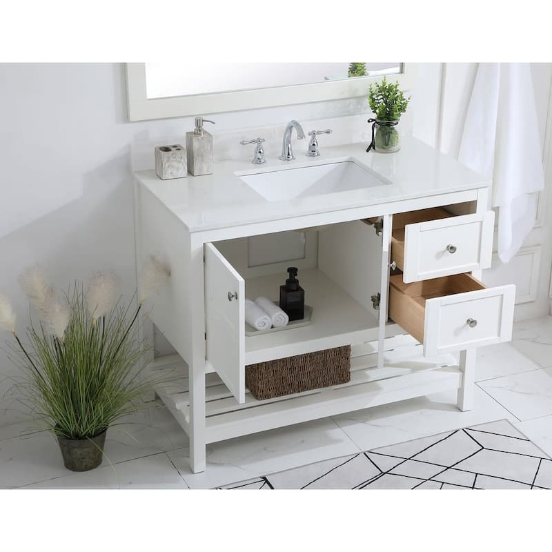 Elegant Lighting VF16442-BS Theo 42" Free Standing Single Basin Vanity