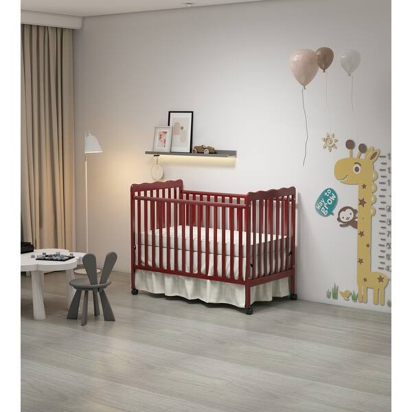 slide 2 of 9, Convertible Crib 3-In-1 Made Of Sustainable Pinewood,Cherry Cherry