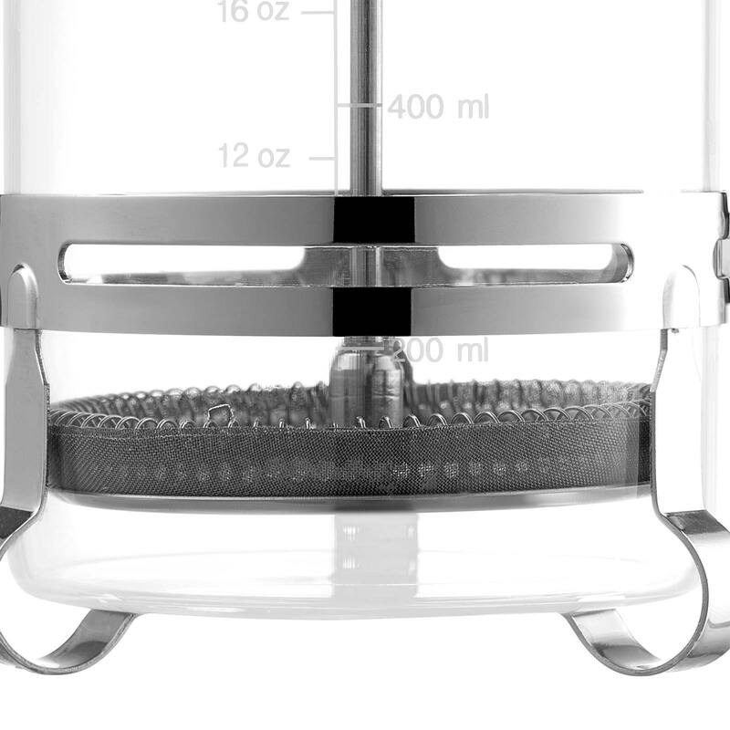Large 34oz Glass French Press with Stainless Steel Filter - 6.69 x 4.13 x 8.46 inch