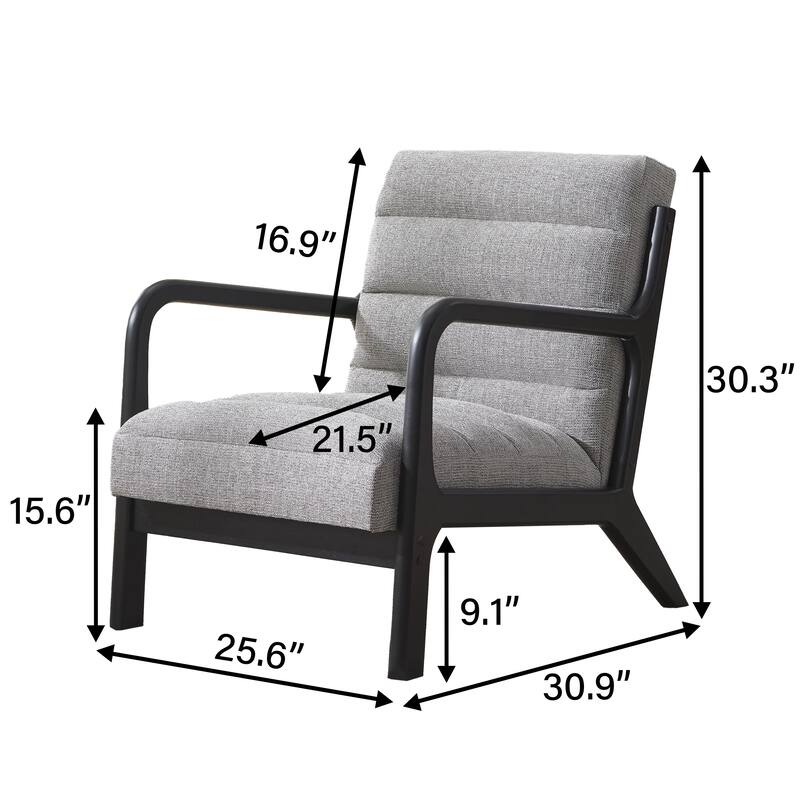 Accent Chair,Upholstered Reading Armchair with Solid Wood Frame