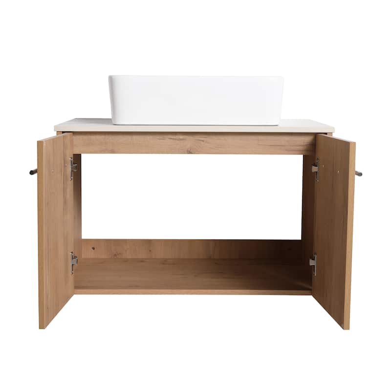 Bathroom Vanity With Sink In 24/30 Inch, Floating Bathroom Vanity With Soft Close Door