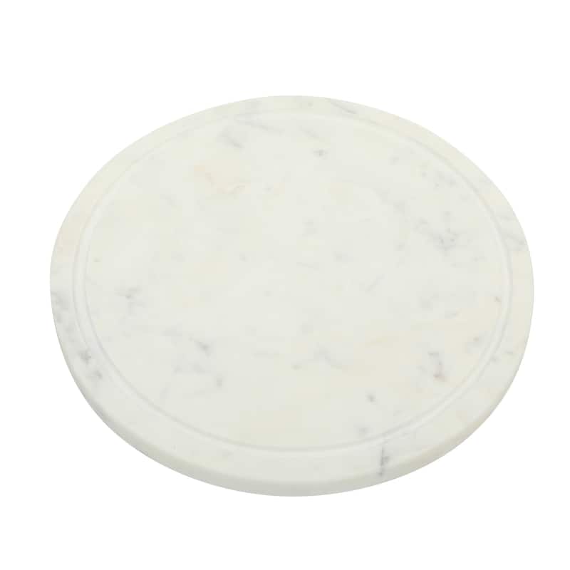 Gibson Elite Ridgehaven 11" Marble Cake Stand, Serving Platter, Charcuterie Board, and Center Piece Home Décor With Glass Lid