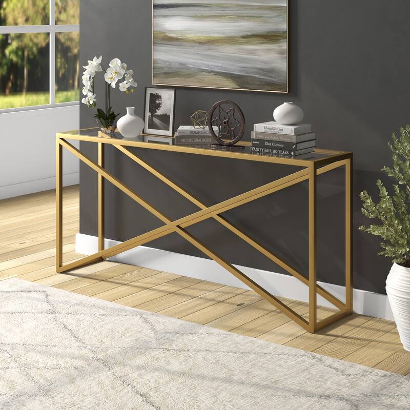 Calix Console Table - Brass - 64"
