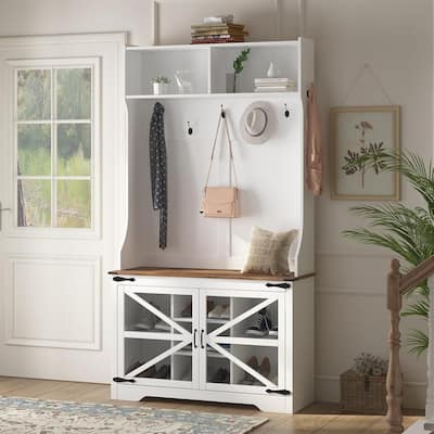 Hall Tree with Bench and Shoe Storage