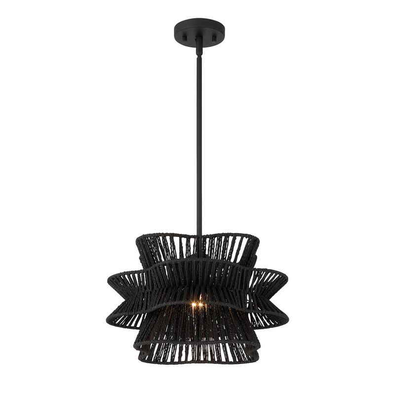 Acroma 1-light Farmhouse Coastal Woven Chandelier for Dining Room - 16'' D * 61'' H