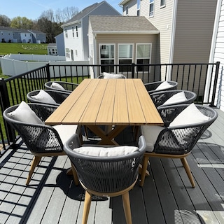 PURPLE LEAF Outdoor Dining Set for Garden Deck Wicker Table and Chairs Set-11 Piece