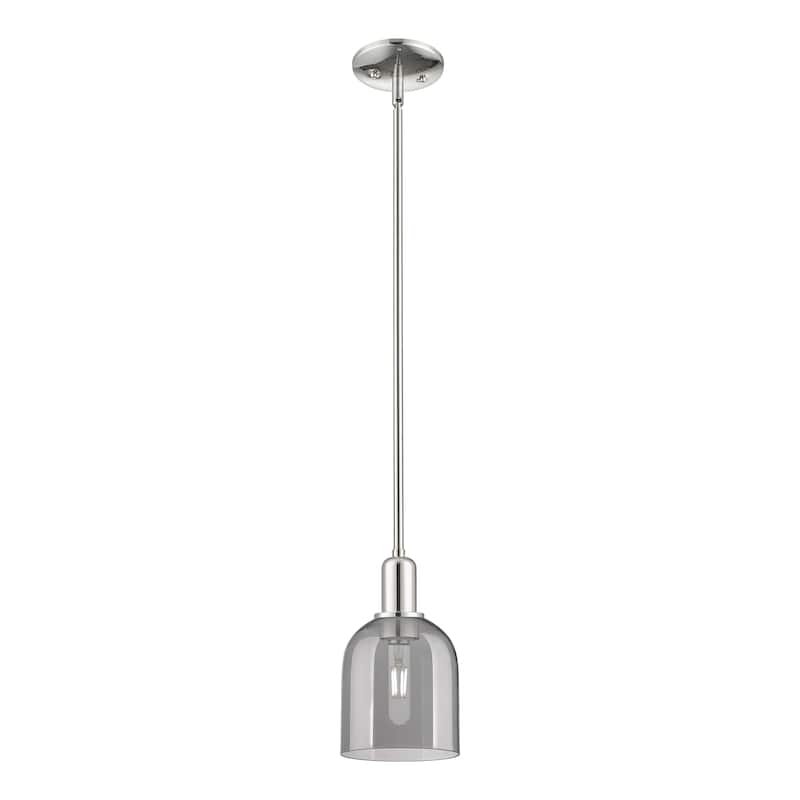 Innovations Lighting Endless Possibilities Arcadia - Bella - 1 Light 6" Stem Hung Mini Pendant - Polished Nickel/Light Smoke