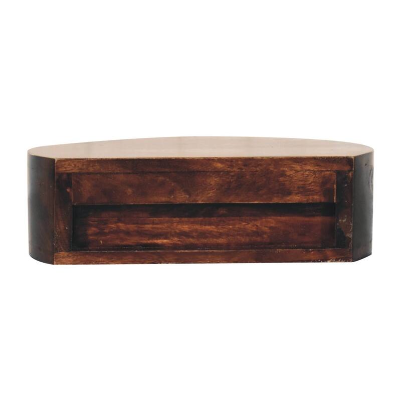 California Walnut Wall-Mounted Rounded Bedside