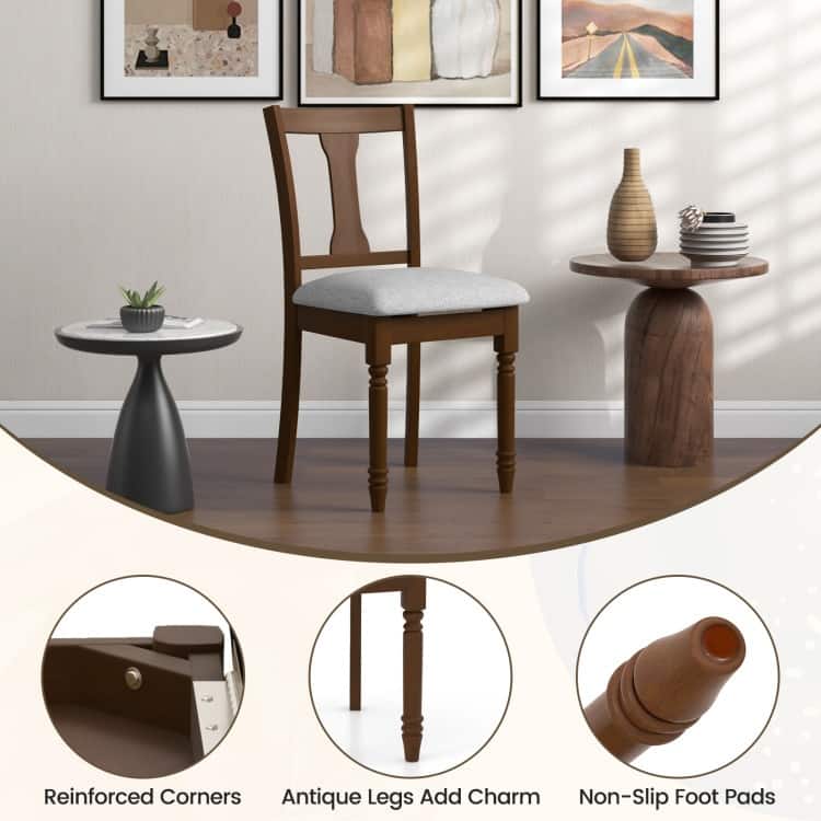 Set of 2 Kitchen Dining Chair with Linen Fabric and Storage Space - 18" x 20.5" x 36" (L x W x H)