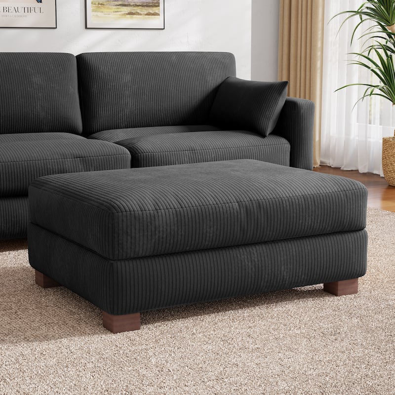 Modern Oversized striped Corduroy Ottoman