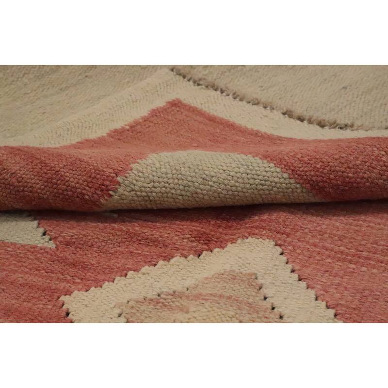 Hand Woven Oriental 100% Wool Carpet Southwestern Tribal Green Kilim Area Rug - 5' 8'' X 3' 11''