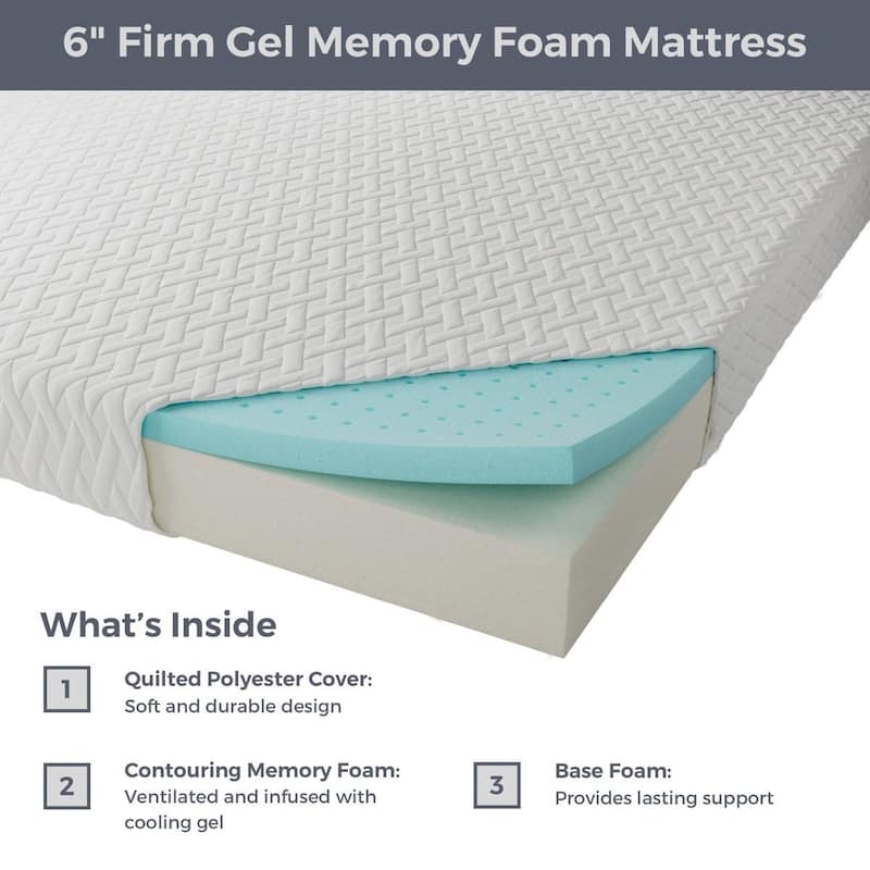 Cooling Gel Memory Foam Mattress with Breathable Cover and Low Motion Transfer
