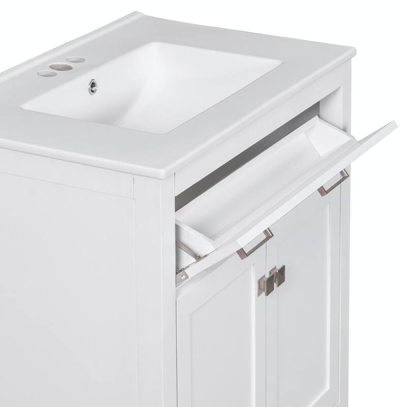 30-inch Modern Bathroom Vanity with Ceramic Sink and Versatile Storage
