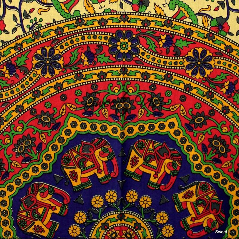 Cotton Secret Elephant Floral Tablecloth Rectangle - 54 x 84 in