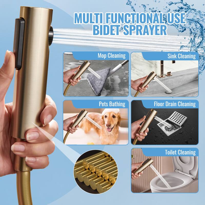 4-Function Thermostatic Rainfall Shower System with Rough-In Valve, Rain Mixer Shower Combo Set