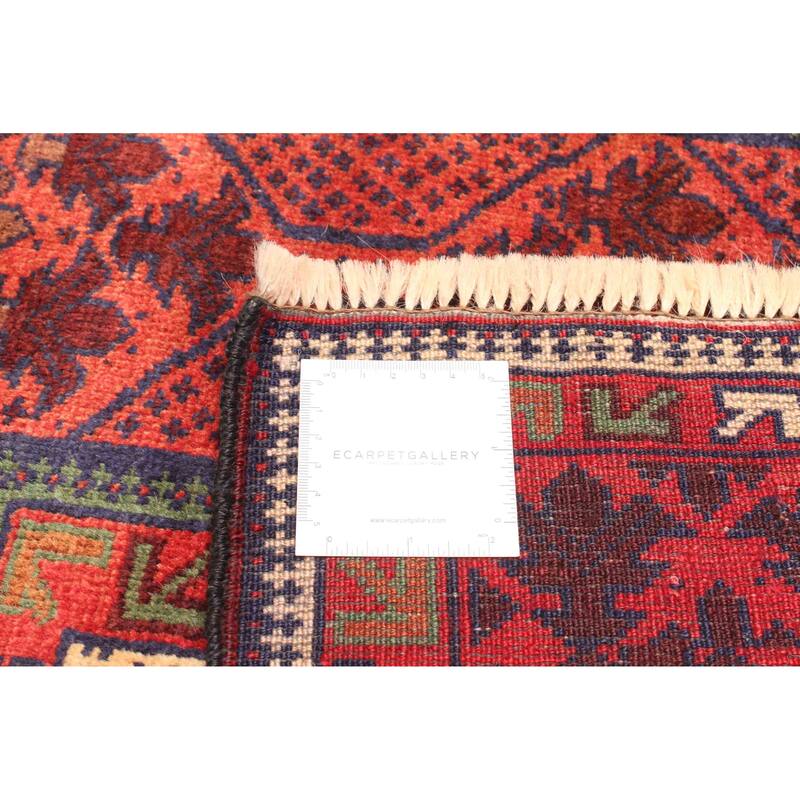 ECARPETGALLERY Hand-knotted Teimani Red Wool Rug - 3'2 x 4'7