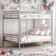 preview thumbnail 2 of 9, Full Over Full Metal Bunk Bed with Guardrails and Ladder