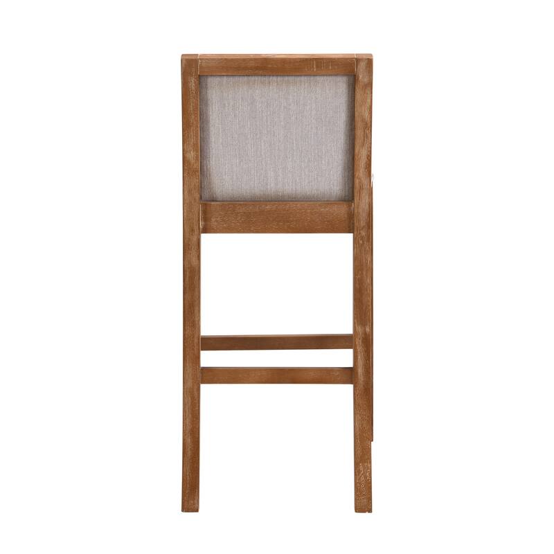 Height Bar Stools set of 2, Armless Dining Chairs with Footrest, Upholstered Kitchen Chairs with Rubber Wood Frame
