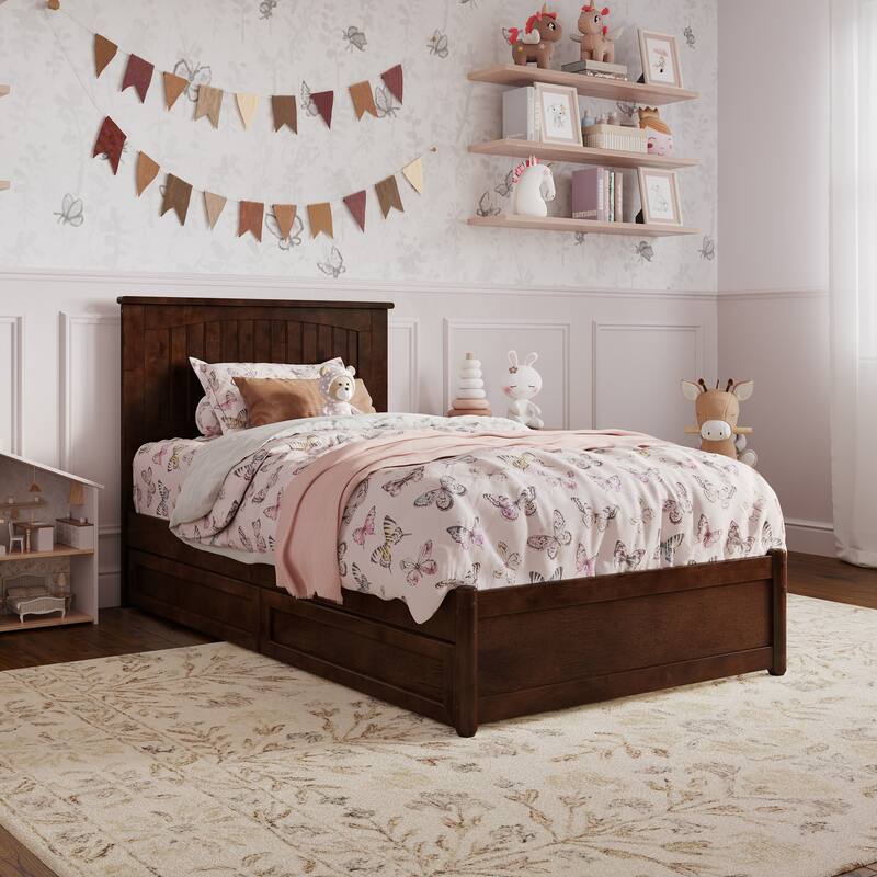 Malta Platform Bed with Panel Footboard and Storage Drawers