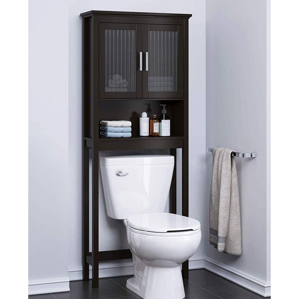 Organize It All Natural Brown 3-Tier Wood Freestanding Corner Bathroom  Shelf (9.12-in x 24.62-in x 9.12-in)