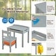 preview thumbnail 30 of 31, Gymax Kids Table and Chair Set Wood Activity Study Desk w/ Storage