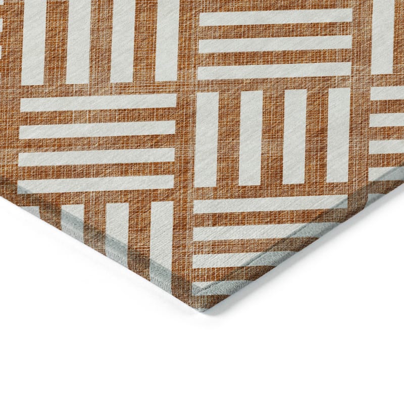 Machine Washable Indoor/ Outdoor Chantille Geo Modern Rug