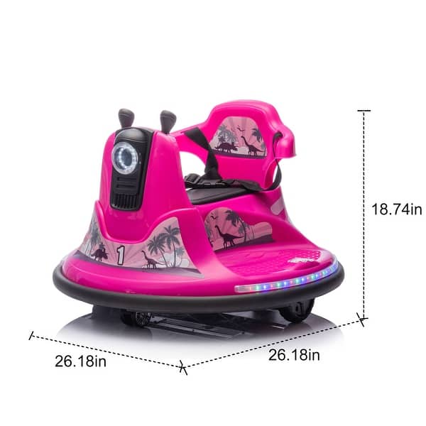 dimension image slide 2 of 4, 12V Kids Ride On Bumper car W/Parents control