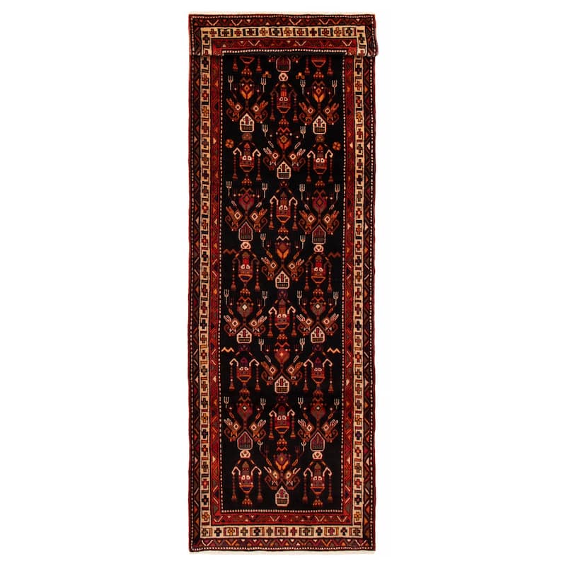 ECARPETGALLERY Hand-knotted Konya Anatolian Navy Wool Rug - 3'8 x 12'7 - Dark Navy - 3'8 x 12'7