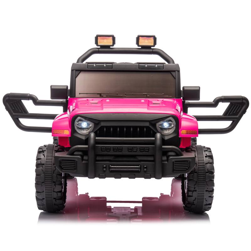 Ride on Truck Car with Removable Steering Wheel, Electric Car for Kids with LED Lights, Battery Powered Electric Car