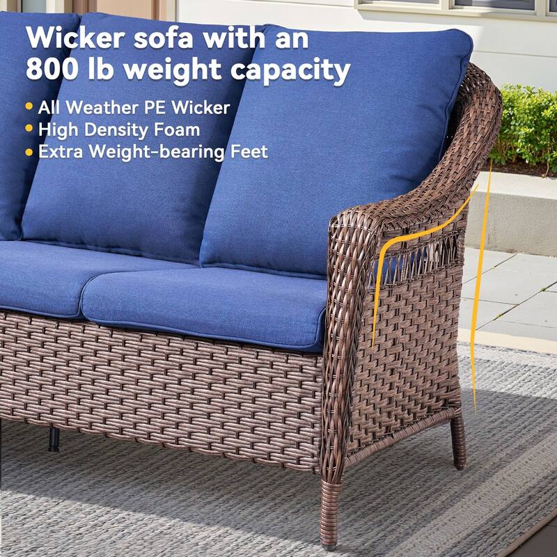 Pocassy 6 Piece Sofa Rocker Chair with Coffee Table
