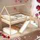 preview thumbnail 2 of 7, Modern Twin Over Twin House Loft Or Bunk Bed With Slide And Staircase,Sturdy Frame,For Bedroom