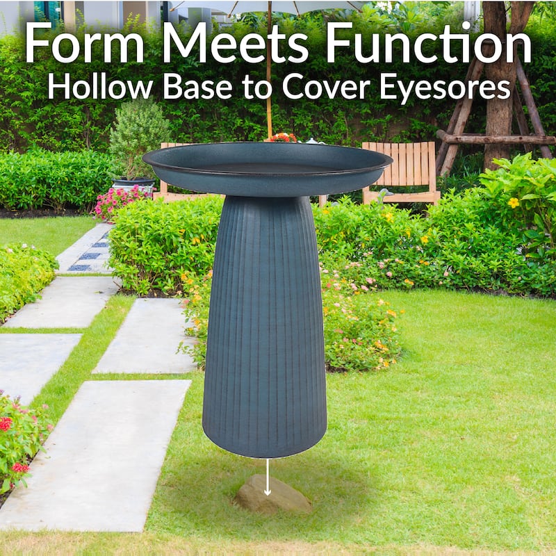 Gleeful Garden Metal Outdoor Bird Bath