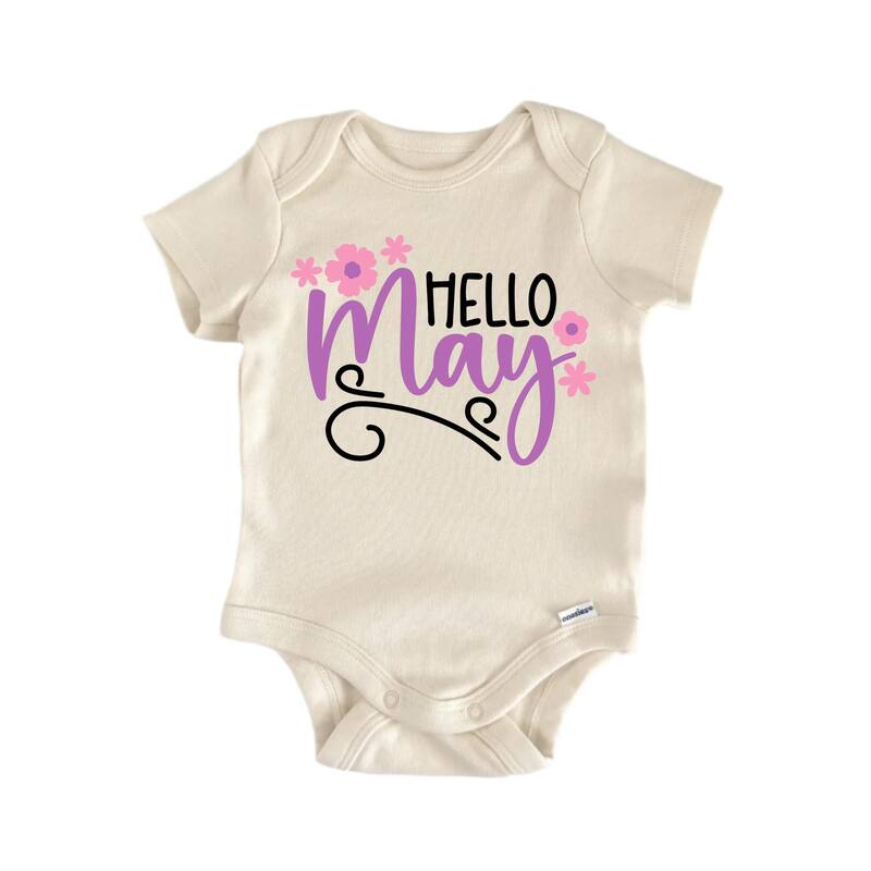 Hello May - Baby Boy Girl Clothes Infant Bodysuit Funny Cute - Blue - 0-3M
