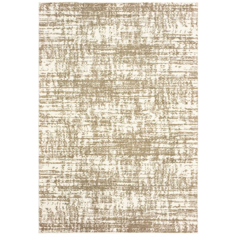 Style Haven Pilo Ivory and Taupe Distressed Area Rug - 7'10" x 10'10" - Cream/Taupe - Runner/Rectangle