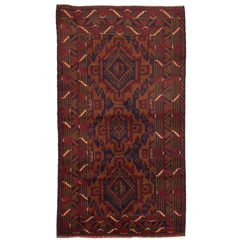 ECARPETGALLERY Hand-knotted Teimani Dark Navy Wool Rug - 3'9 x 6'9