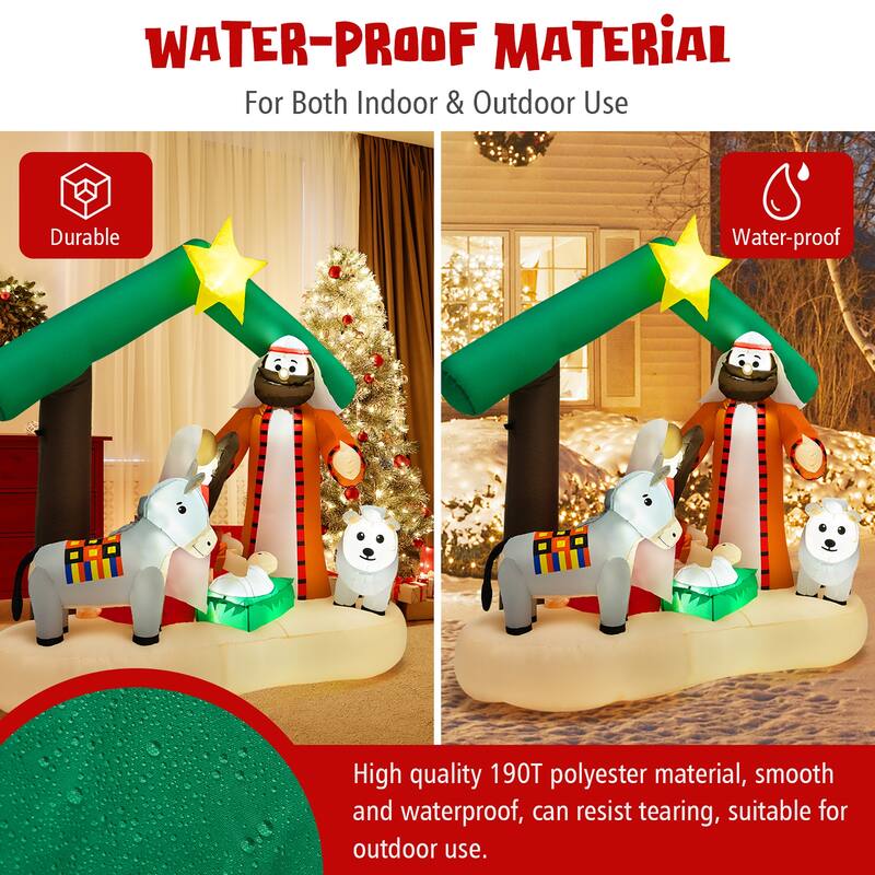 Costway 6.7FT Christmas Inflatable Nativity Scene w/ LEDs & Built-in - See Details