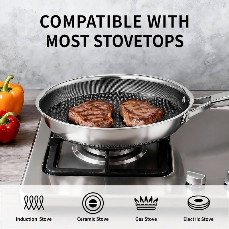 Non-Stick Cookware Set Stainless Steel Pots And Pans Set With Lids