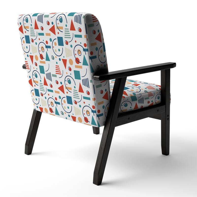 Designart "Multicolor Trendy Geometric " Upholstered Patterned Accent Chair and Arm Chair - Arm Chair