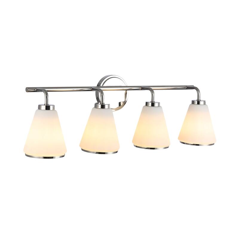 Artcraft Zoey - Bathroom Vanity - Polished Nickel Finish - Glossy White Glass Shade