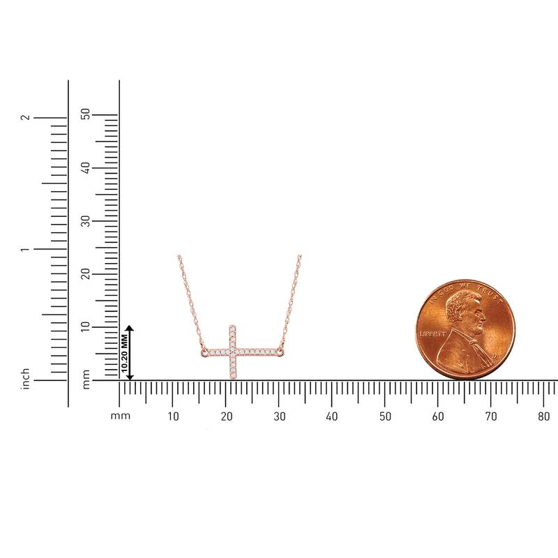10K Gold 1/20ct TDW Diamond Cross Pendant Necklace for Women
